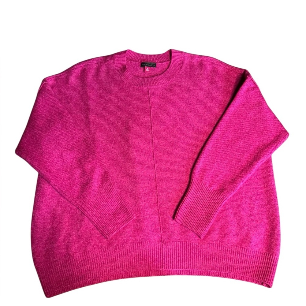 Vince Camuto Oversized Pink Crew Neck Sweater